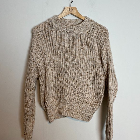 Lou & Grey Sweaters - Lou & Grey Cream Marled Knit Crew Sweater Sz XS